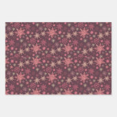 Pink Snowflakes Umschlagpapier Flachblatt Set 3 Geschenkpapier Set (Vorderseite)