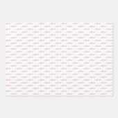 Pink Snowflakes und Holiday Script auf Weiß Geschenkpapier Set (Vorderseite)