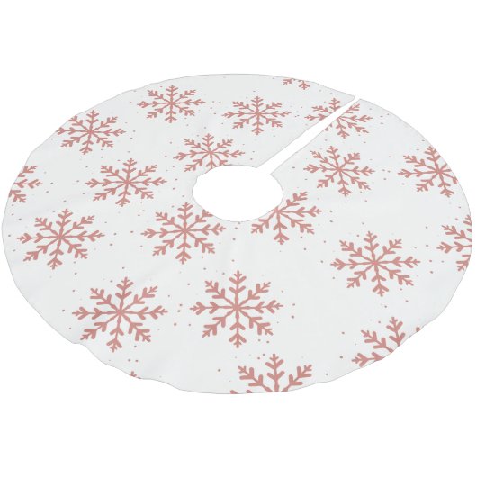 Pink Snowflakes Weihnachten Polyester Weihnachtsbaumdecke (Schrägansicht)