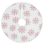 Pink Snowflakes Weihnachten Polyester Weihnachtsbaumdecke (Vorderseite)