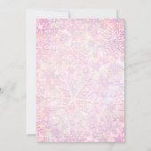 Pink Snowflakes Weihnachtsfeier Einladung (Rückseite)
