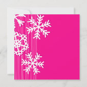 Pink Snowflakes Weihnachtsfeierlichkeiten Einladung (Rückseite)