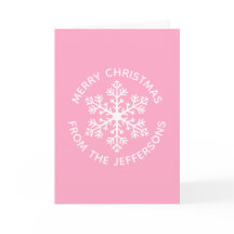 Pink Snowflakes Weihnachtskarte
