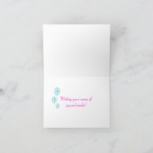 Pink Snowflakes Weihnachtskarte Feiertagskarte (Innenseite)