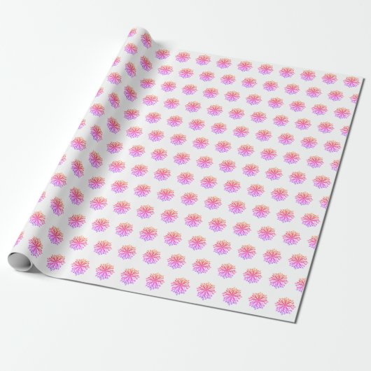 Pink Snowflakes Wrapping Paper Geschenkpapier (Ungerollt)