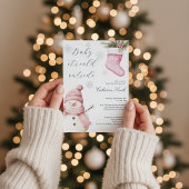 Pink Snowman “Baby It’s Cold Outside” Baby Shower Einladung