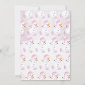 Pink Snowman Birthday Einladung (Rückseite)