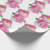 Pink Snowman Geschenkpapier (Ecke)