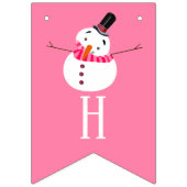 Pink Snowman, Happy Holidays Wimpelkette (Zweite Fahne)