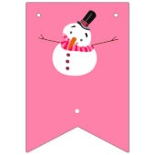 Pink Snowman, Happy Holidays Wimpelkette (Erste Fahne)