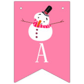 Pink Snowman, Happy Holidays Wimpelkette (Dritte Fahne)