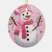 Pink Snowman Keramik Ornament (Links)