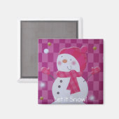 Pink Snowman Magnet (Vorderseite/Rückseite)