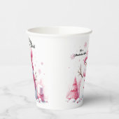 Pink Snowman Marshmallow World Pappbecher (Links)