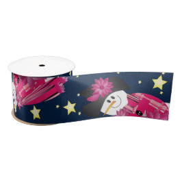 Pink Snowman mit Navy Blue Satinband