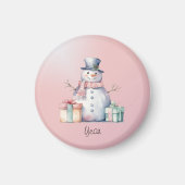 Pink Snowman mit Packungen Magnet (Vorne)