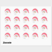 Pink Snowman Runder Aufkleber (Blatt)