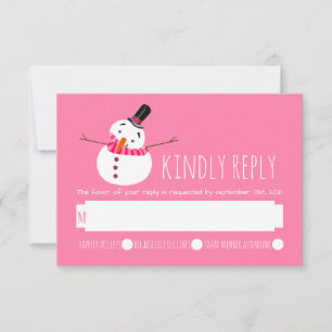 Pink Snowman UAWG RSVP Karte