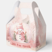 Pink Snowman Weihnachts-Party Boxen Geschenkschachtel (Rückseite)