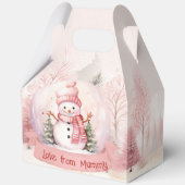 Pink Snowman Weihnachts-Party Boxen Geschenkschachtel (Rückseite)