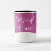 Pink Snowman Winter Scene Weihnachtsfeier Tasse (Mittel)