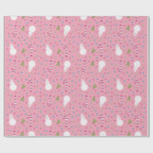 Pink Snowman Wrapping Paper  Geschenkpapier (Flach)