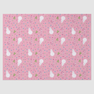 Pink Snowman Wrapping Paper Seidenpapier