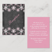 Pink Snowy Chalkboard Wedding Card Begleitkarte (Vorne/Hinten)
