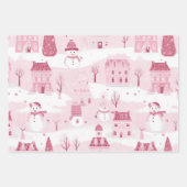Pink Snowy Village Geschenkpapier Set (Vorderseite 3)
