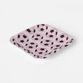 Pink Soccer Ball Football-Muster Pappteller (Gewinkelt)