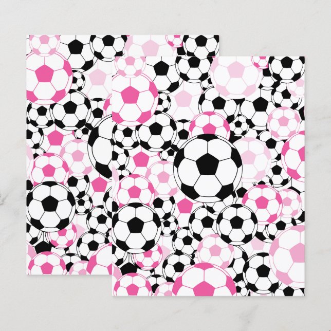Pink Soccer Ball Pattern Scrapbook Craft Paper (Vorne/Hinten)