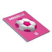 Pink Soccer Ball personalisieren Notizblock (Rechte Seite)