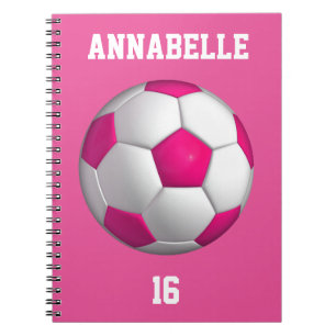 Pink Soccer Ball personalisieren Notizblock