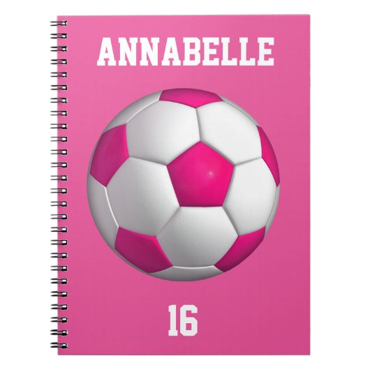 Pink Soccer Ball personalisieren Notizblock (Vorderseite)