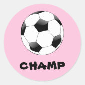 Pink Soccer Champ Stickers (Vorderseite)