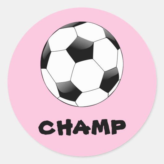 Pink Soccer Champ Stickers (Vorderseite)