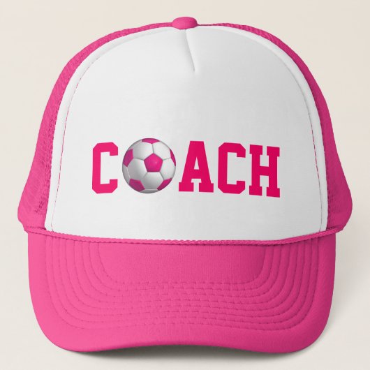 Pink Soccer Coach Truckerkappe (Vorderseite)