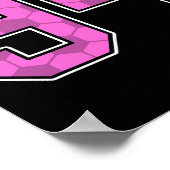 Pink Soccer Pattern Number 94 Jersey Player Unifor Poster (Ecke)