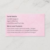 Pink Social calling card-whale Visitenkarte (Rückseite)