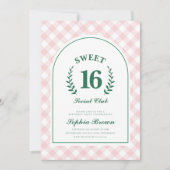 Pink Social Club Sweet 16 Geburtstag Einladung (Vorderseite)