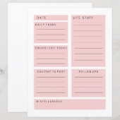 Pink Social Media Influencer Daily Planer (Vorne/Hinten)