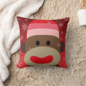 Pink Sock Monkey Pillow Kissen (Decke)