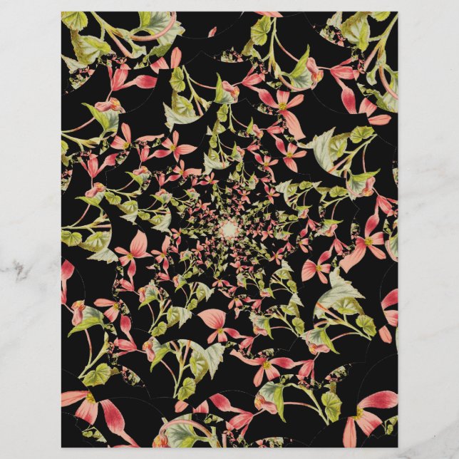 Pink Soft black Begonia Scrapbook paper (Vorderseite)