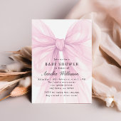 Pink Soft Bow Girl Baby Shower  Einladung