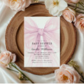Pink Soft Bow Girl Baby Shower  Einladung