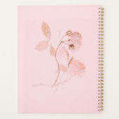 Pink Soft Floral Personalisiert Plane Planer (Rückseite)