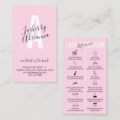 Pink Soft Makeup Lash Verlängerung Aftercare Visitenkarte (Vorne/Hinten)