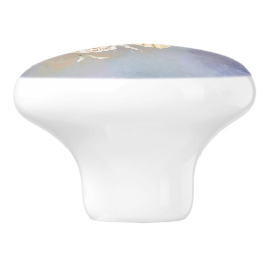 Pink Soft Pastell Pampas Grass Blume Dragee Keramikknauf (Seitenansicht)