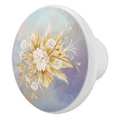 Pink Soft Pastell Pampas Grass Blume Dragee Keramikknauf (Rechts)