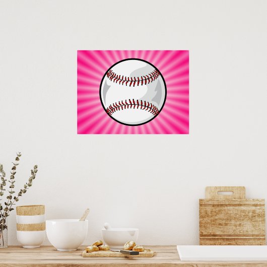 Pink Softball Poster (Küche)